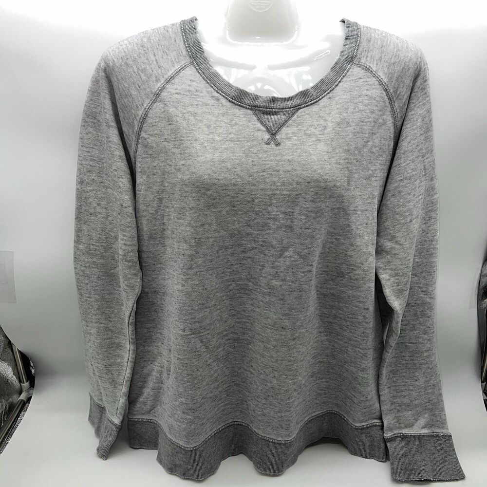 Uniqlo Sweatshirt Men's Gray Crew Neck Pullover Heather Gray Sweatshirt-Size L